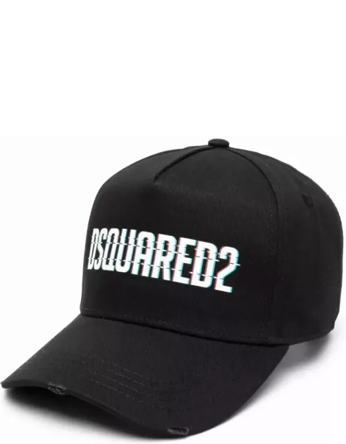 Black Baseball Cap With Dsquared2 Lettering Print
