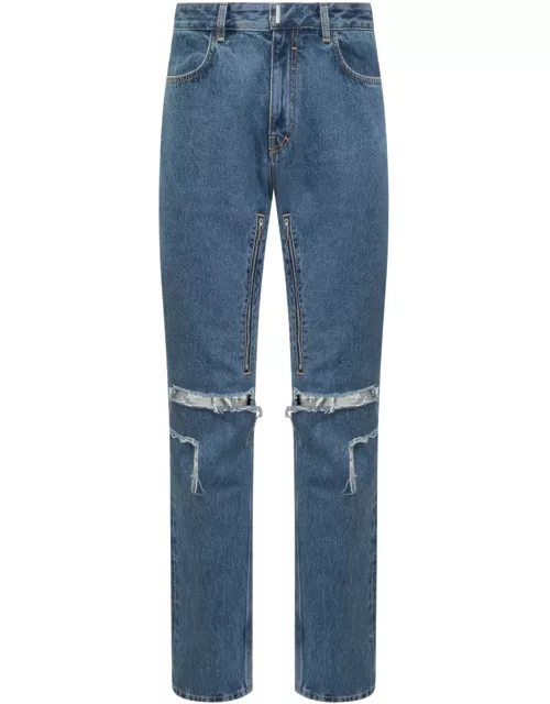 Givenchy Jeans With Zip And Rips Detail