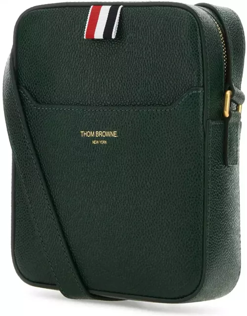 Thom Browne Bottle Green Leather Crossbody Bag