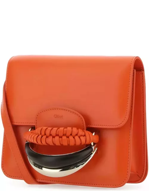 Chloé Orange Leather Kattie Clutch