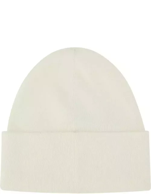 Fred Perry Ivory Acrylic Blend Beanie Hat