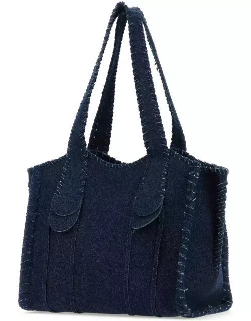 Chloé Dark Blue Denim Medium Mony Shopping Bag