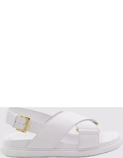 Marni White Leather Fussbet Sandal
