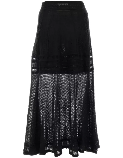 Chloé Black Linen Blend Skirt