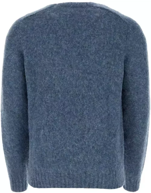 The Harmony Melange Blue Wool Shaggy Sweater