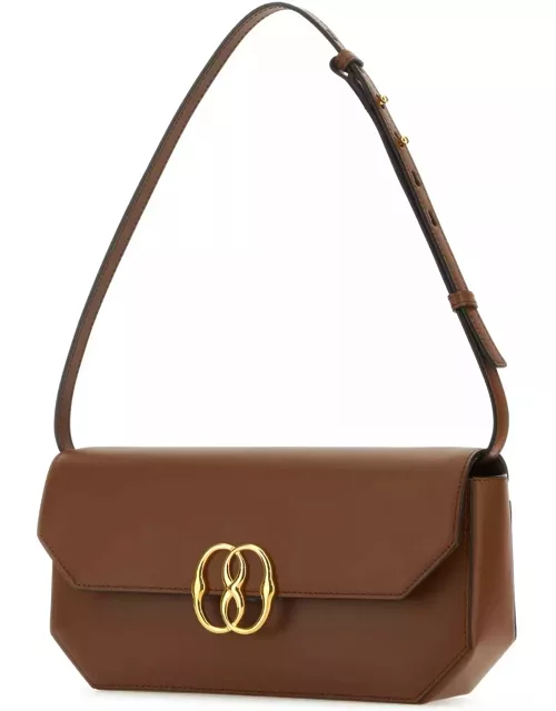 Bally Brown Leather Emblem Shoulder Bag
