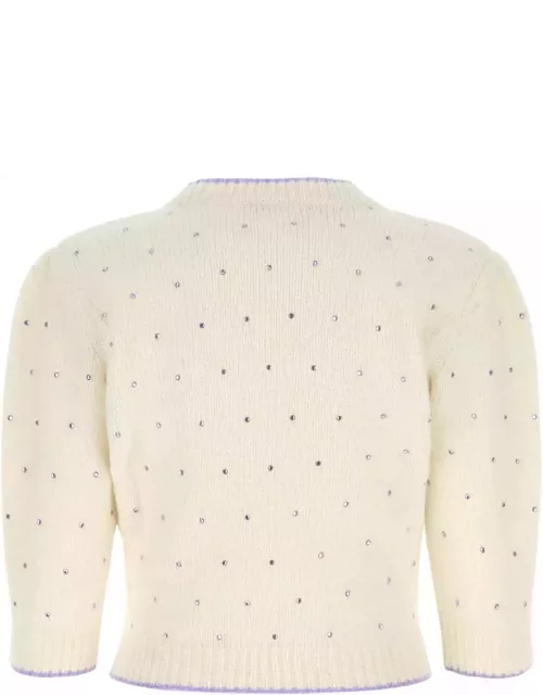 Alessandra Rich Embellished Alpaca Blend Sweater
