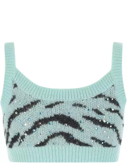 Alessandra Rich Embroidered Mohair Blend Top