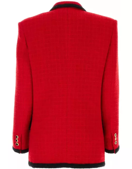 Alessandra Rich Single-breasted Boucle Tweed Jacket