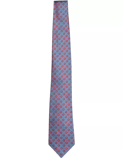 Kiton Blue/red/fuchsia Patterned Tie