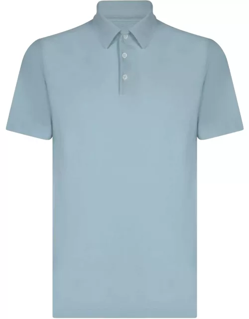 Zanone Light Blue Cotton Polo Shirt