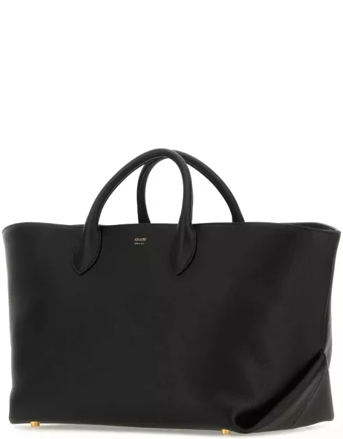 Khaite Black Leather Amelia Shopping Bag
