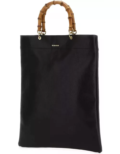 Jil Sander Black Leather Medium Shopping Bag