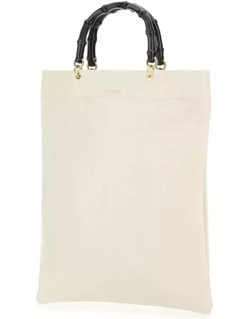 Jil Sander Ivory Leather Medium Shopping Bag