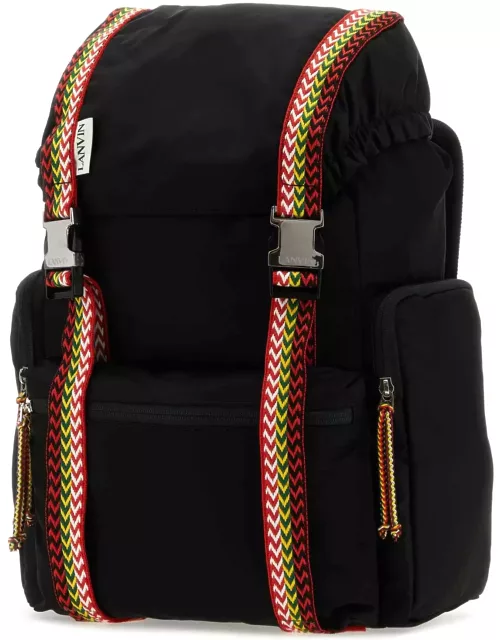 Lanvin Black Fabric Curb Backpack