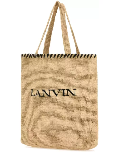 Lanvin Beige Raffia Shopping Bag