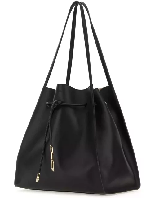 Lanvin Black Leather Sequence Shopping Bag