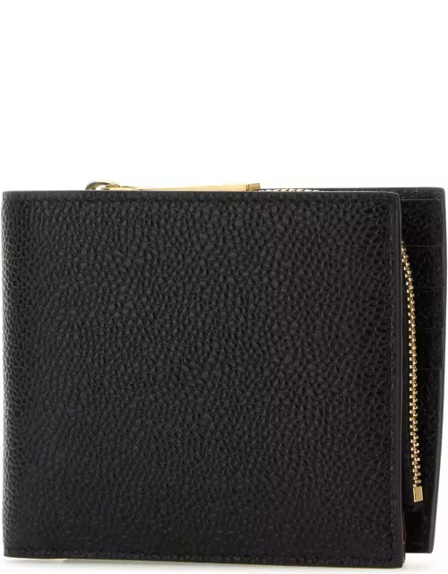 Thom Browne Billfold With Fold Out Coin Purse In Pebble Grain Leather
