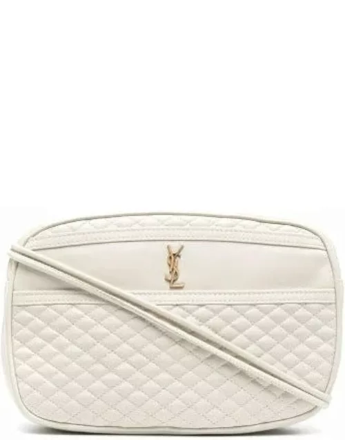 Victoire camera bag in white quilted lambskin