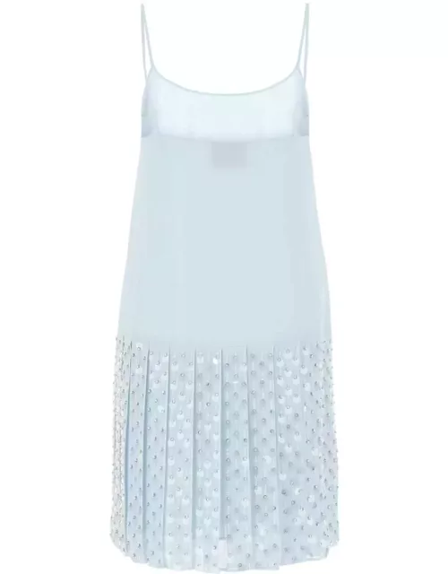 Miu Miu Pastel Light-blue Crepe Mini Dres