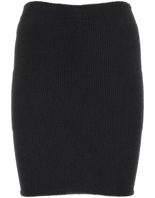 Hunza G Black Stretch Nylon Mini Skirt