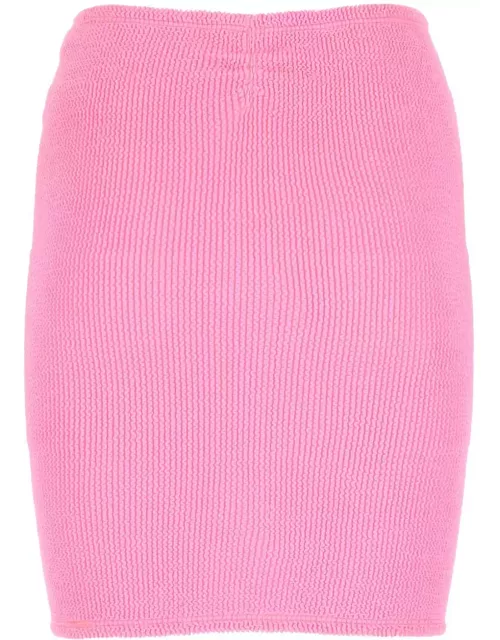 Hunza G Fluo Pink Stretch Nylon Mini Skirt