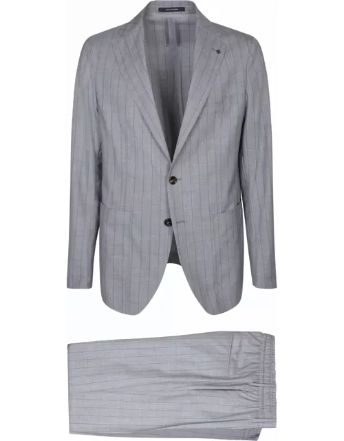 Tagliatore Grey/brown Pinstripe Suit