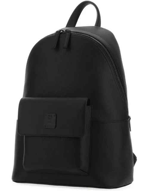 MCM Black Leather Stark Backpack