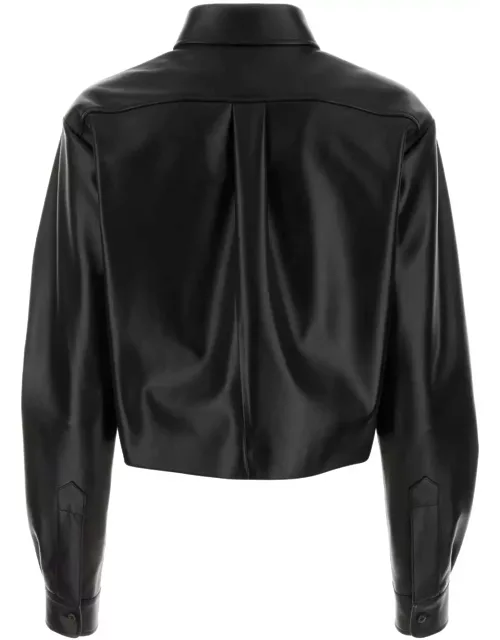 Miu Miu Black Nappa Leather Shirt