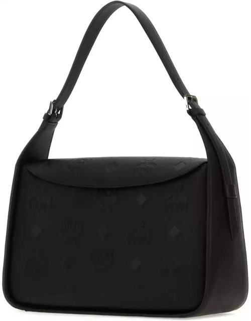 MCM Black Nappa Leather Medium Aren Shoulder Bag