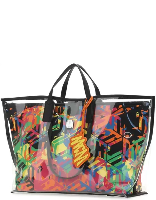 MCM Multicolor Nylon And Pvc Shopping Bag