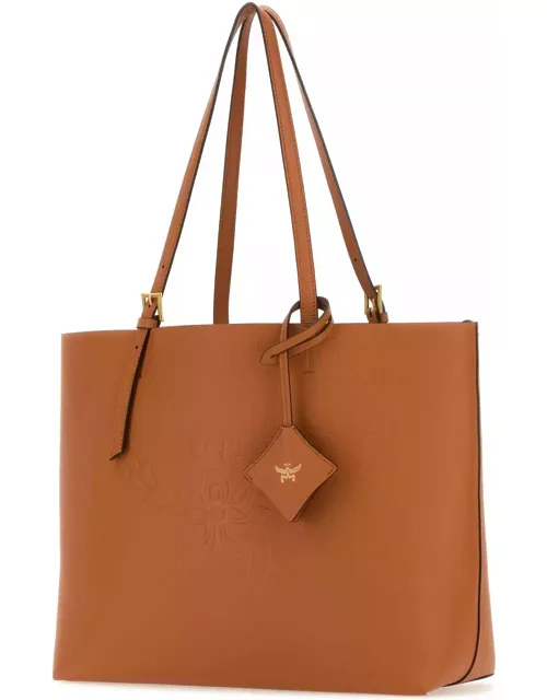 MCM Caramel Leather Medium Himmel Shopping Bag