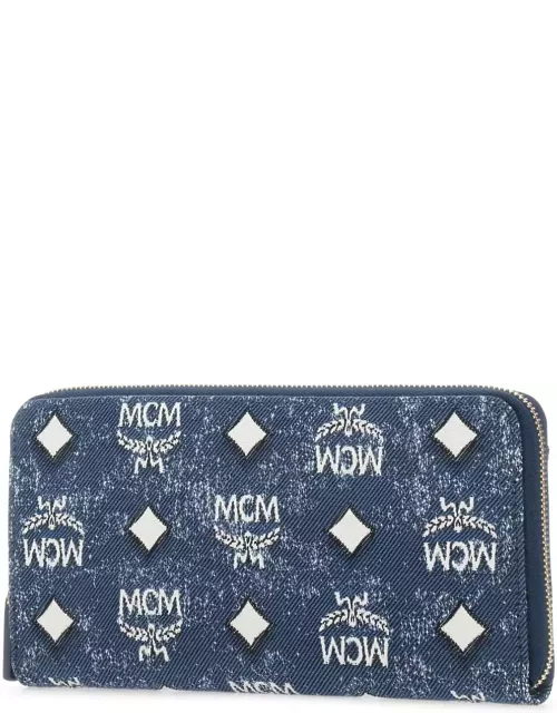 MCM Embroidered Canvas Wallet