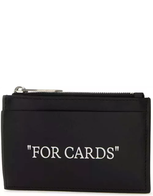 Off-White Black Leather Card Holder