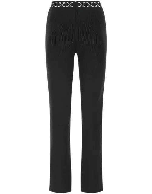 Off-White Black Stretch Polyester Blend Pant