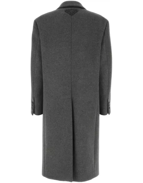 Prada Dark Grey Wool Blend Coat