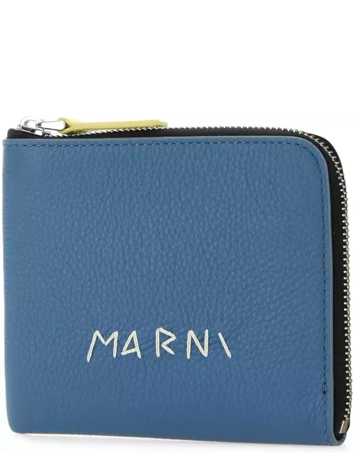 Marni Slate Blue Leather Wallet