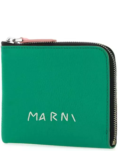 Marni Green Leather Wallet