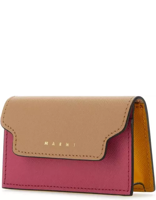Marni Multicolor Leather Business Card Holder
