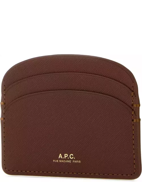 A.P.C. Brown Leather Demi-lune Card Holder
