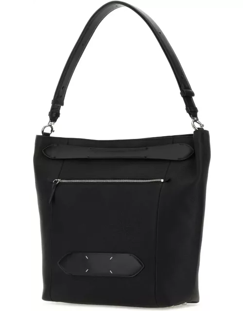 Maison Margiela Black Leather Soft 5ac Shopping Bag