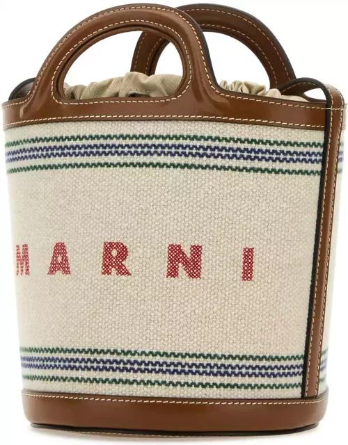 Marni Ivory Canvas Tropicalia Bucket Bag