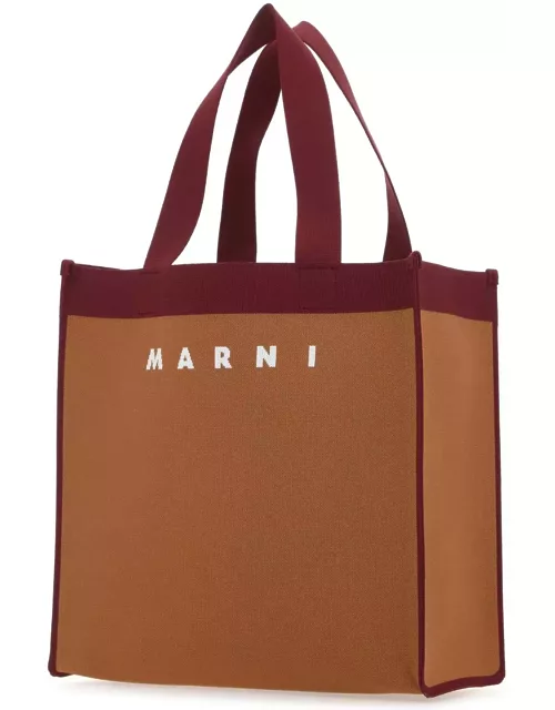 Marni Two-tone Fabric Medium Shopping Bag
