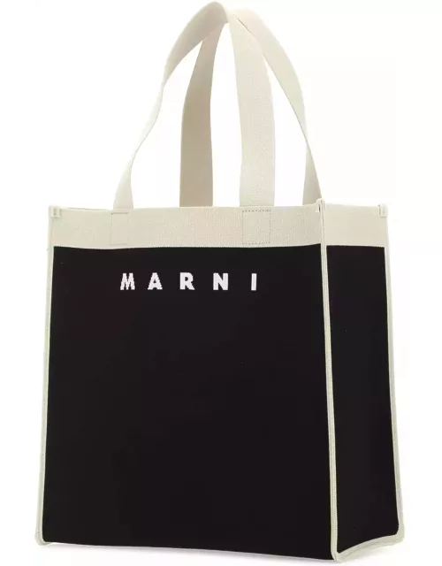Marni Two-tone Fabric Medium Shopping Bag