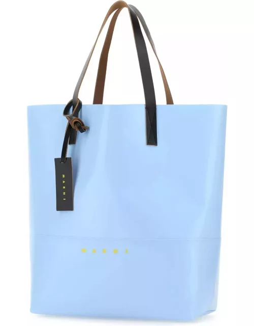 Marni Light Blue Pvc Tribeca Shopping Bag