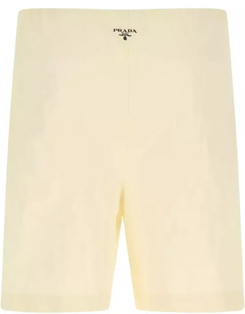 Prada Ivory Cotton Bermuda Short