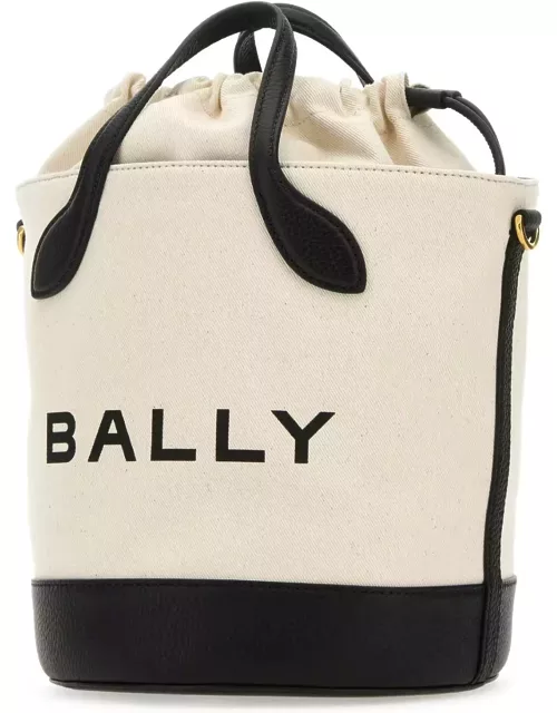 Bally Ivory Canvas Bar Bucket Bag