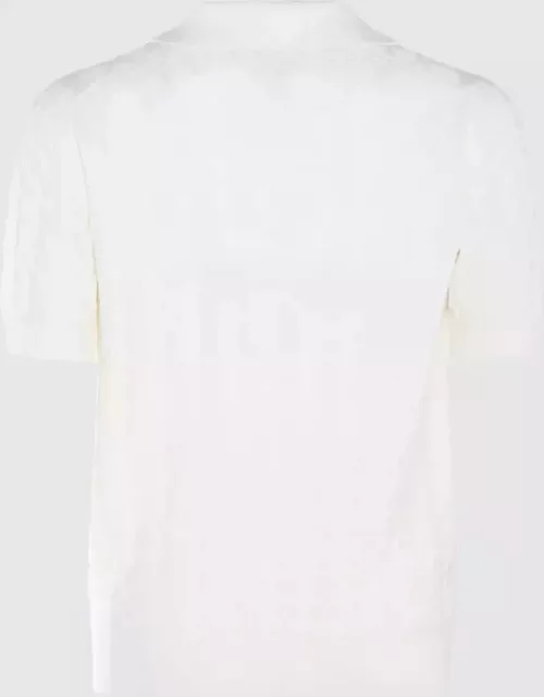 Piacenza Cashmere White Cotton Polo Shirt