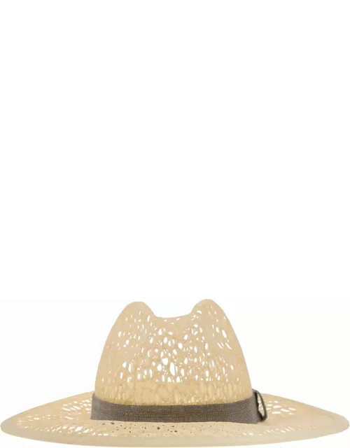 Brunello Cucinelli Straw Hat With Precious Band