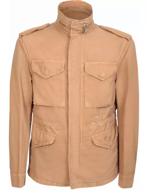 Original Vintage Style Original Vintage Brown Cotton Zip Jacket